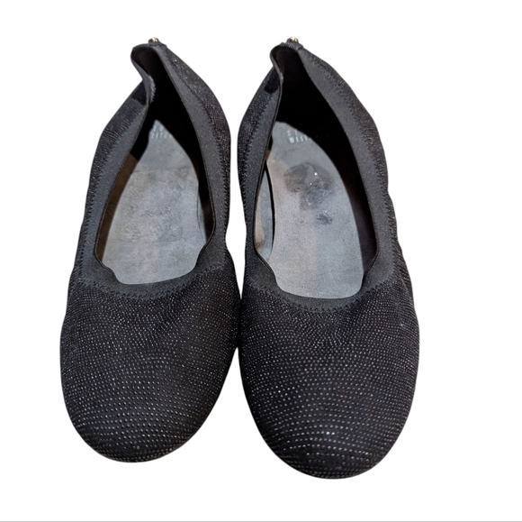 Stuart Weitzman Squeeze Goosebump Stretch Ballet Flat 10 Black Nappa Old Money - Picture 9 of 9